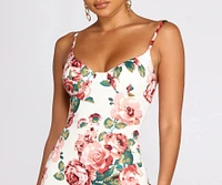 Floral Persuasion Sweetheart Midi Dress