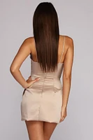 Pocket Satin Cocktail Dress
