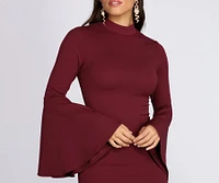 Bell Sleeve Mini Dress