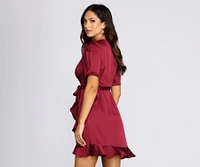 Wrap Me Satin Dress