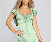 Sweetheart Satin Mini Dress