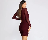 Miss Me Ruched Mini Dress