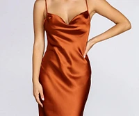 Nights Satin Flare Midi Dress