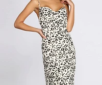 Fierce Leopard Sleeveless Midi Dress