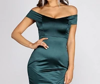 Lovely Nights Out Satin Asymmetrical Mini Dress