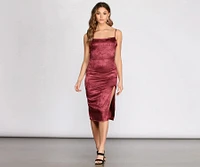 Floral Feeling Satin Midi Dress
