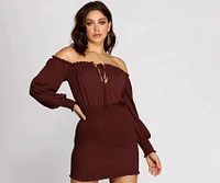 Smock It To Ya Off Shoulder Mini Dress