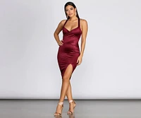 Stun Satin Midi Dress