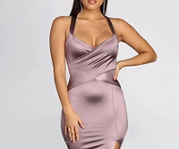 Stun Satin Midi Dress