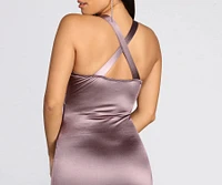 Stun Satin Midi Dress