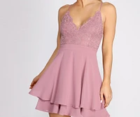 Lady Lace Double Layer Skater Dress