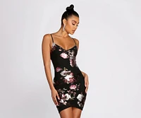 Tempted Foiled Floral Mini Dress
