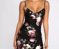 Tempted Foiled Floral Mini Dress