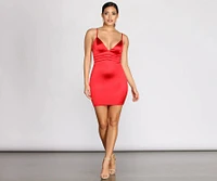 So Sultry Satin Mini Dress