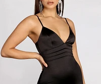 So Sultry Satin Mini Dress