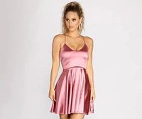 A Moment Satin Skater Dress