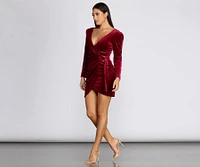 Wrapped Luxe Velvet Mini Dress