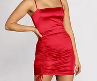 OK Bombshell Satin Mini Dress