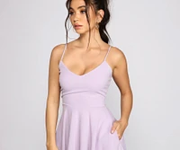 Twirl Around Ponte Skater Dress