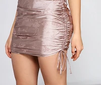 Sleek Satin Floral Mini Dress
