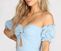 Off Shoulder Ruffle Mini Dress