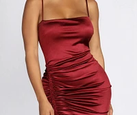 OK Bombshell Satin Mini Dress