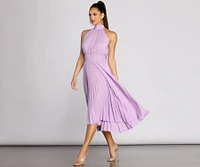 Garden Parties Pleated Midi Dress