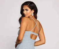 Dazzle and Glow Glitter Rhinestone Sweetheart Dress