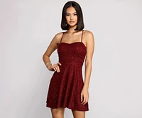 Dazzle and Glow Glitter Rhinestone Sweetheart Dress