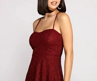 Dazzle and Glow Glitter Rhinestone Sweetheart Dress
