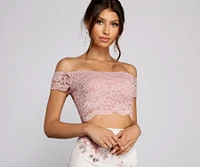 Romantic Floral And Lace Off-The-Shoulder Mini Dress