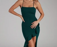 Add Some Flair Ruffle Detail Midi Dress