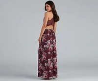 Floral Fantasy Open Back Maxi Dress