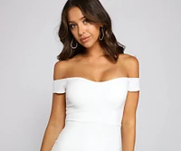 Flared And Flirty Off-The-Shoulder Midi Dress