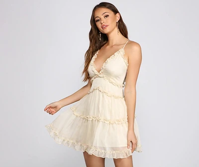 Sweet And Flirty Chiffon Mini Dress