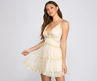 Sweet And Flirty Chiffon Mini Dress
