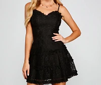 All About That Lace Ruffled Mini Dress