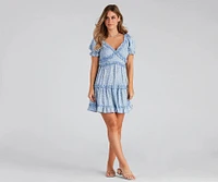 Brighten Up Floral Ruffle A-Line Dress