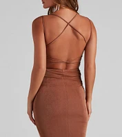 Single Scoop Strappy Back Midi Dress