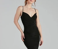 Unforgettable Glam Ruched Midi Dress
