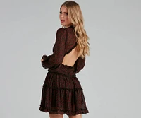 Plucking Roses Chiffon Peasant Dress