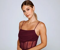 Sheer And Stunning Corset Mini Dress