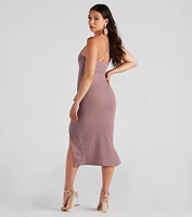 Add Some Flair Ruffle Detail Midi Dress