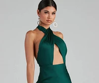 Flirtatious Flare Halter Skater Dress