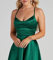 Silky Chic Satin Skater Dress