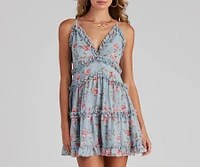 Flirty Floral Chiffon Babydoll Dress