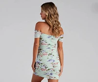 Sweet And Stunning Pastel Floral Mesh Mini Dress