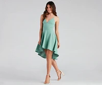 Go With The Flow High-Low Crepe Dress