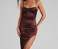 Reign The Night Satin Midi Dress