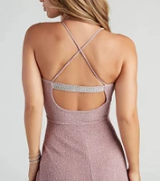Dazzle and Glow Glitter Rhinestone Sweetheart Dress